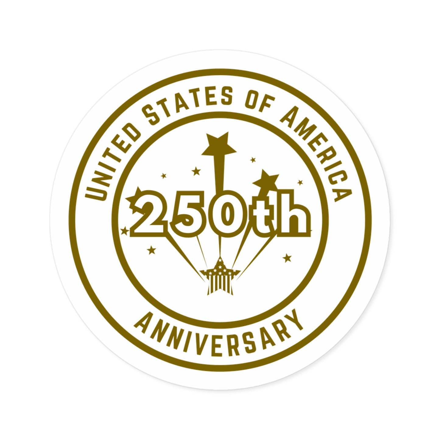 GOLD Happy 250 years America - Sticker