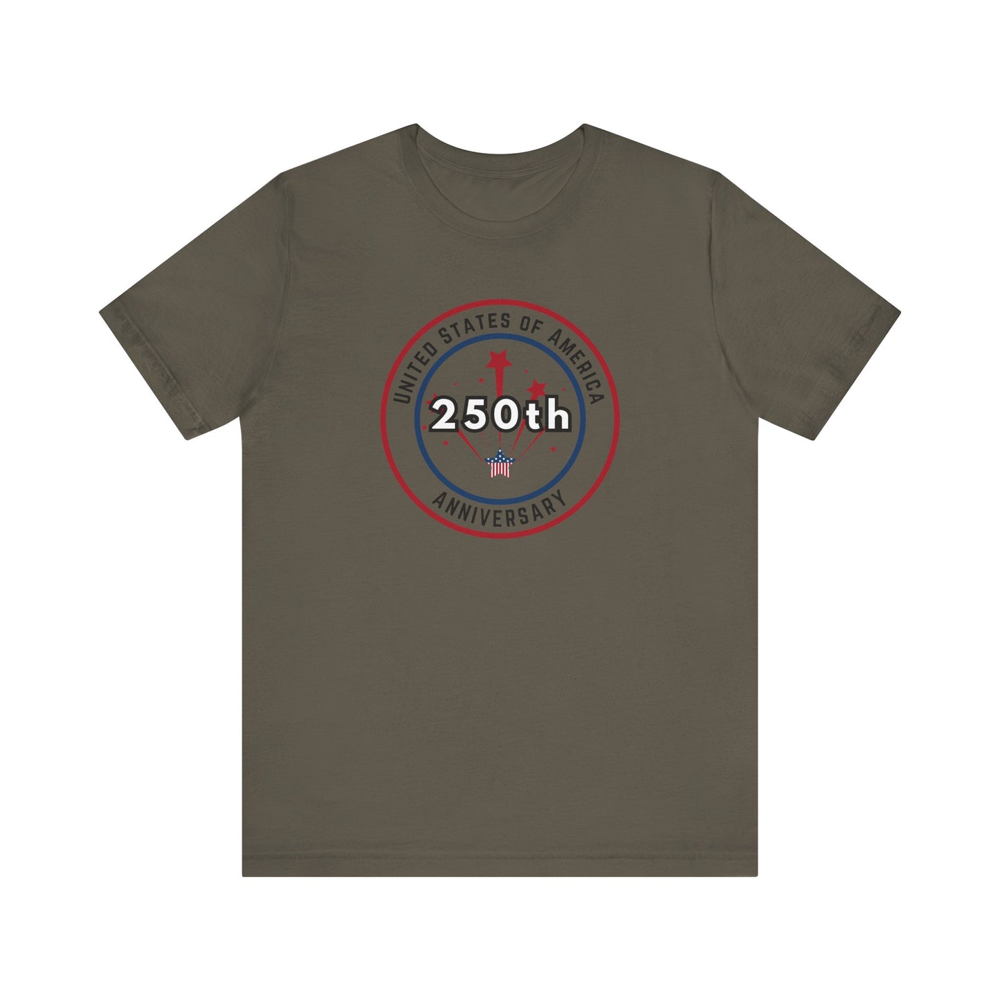 250th Anniversary USA T-Shirt - Celebrate America with Patriotic Red, White & Blue Design!