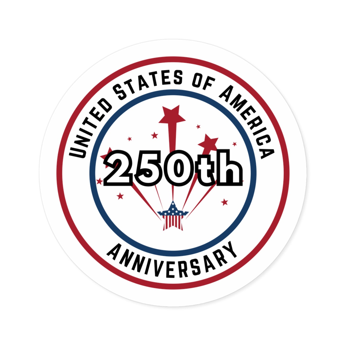 250 years of Americana Round Stickers, Indoor\Outdoor