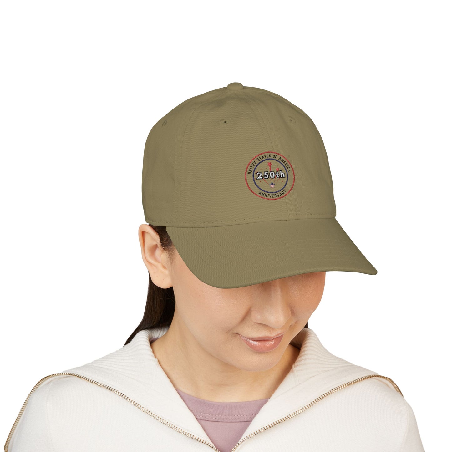 USA 250th Anniversary Hat - Organic Baseball Cap (Embroidery)