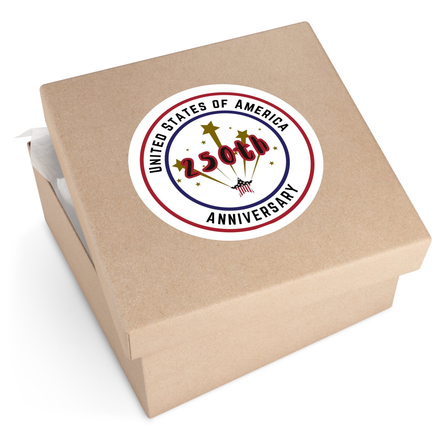 250th Anniversary America Round Stickers - red/black Indoor\Outdoor