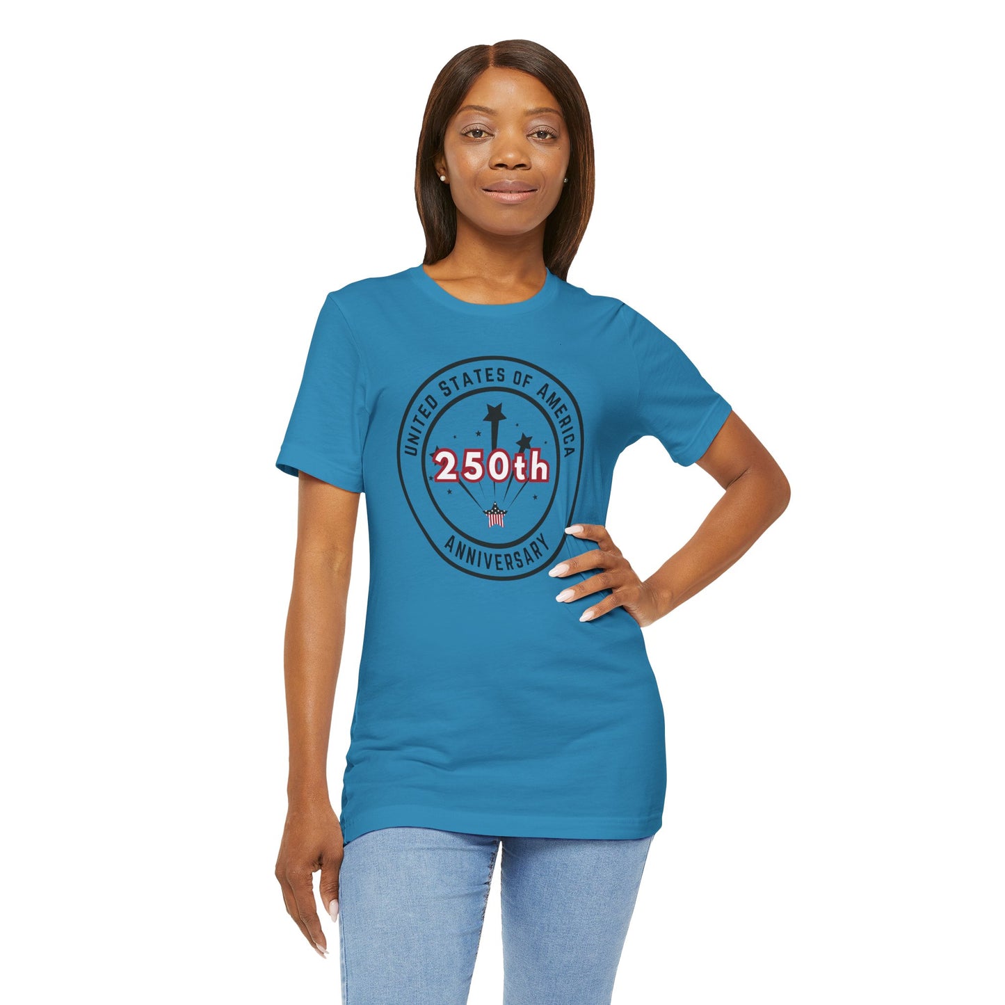250th Anniversary USA T-Shirt - Celebrate America with Patriotic Red, White & Blue Design!