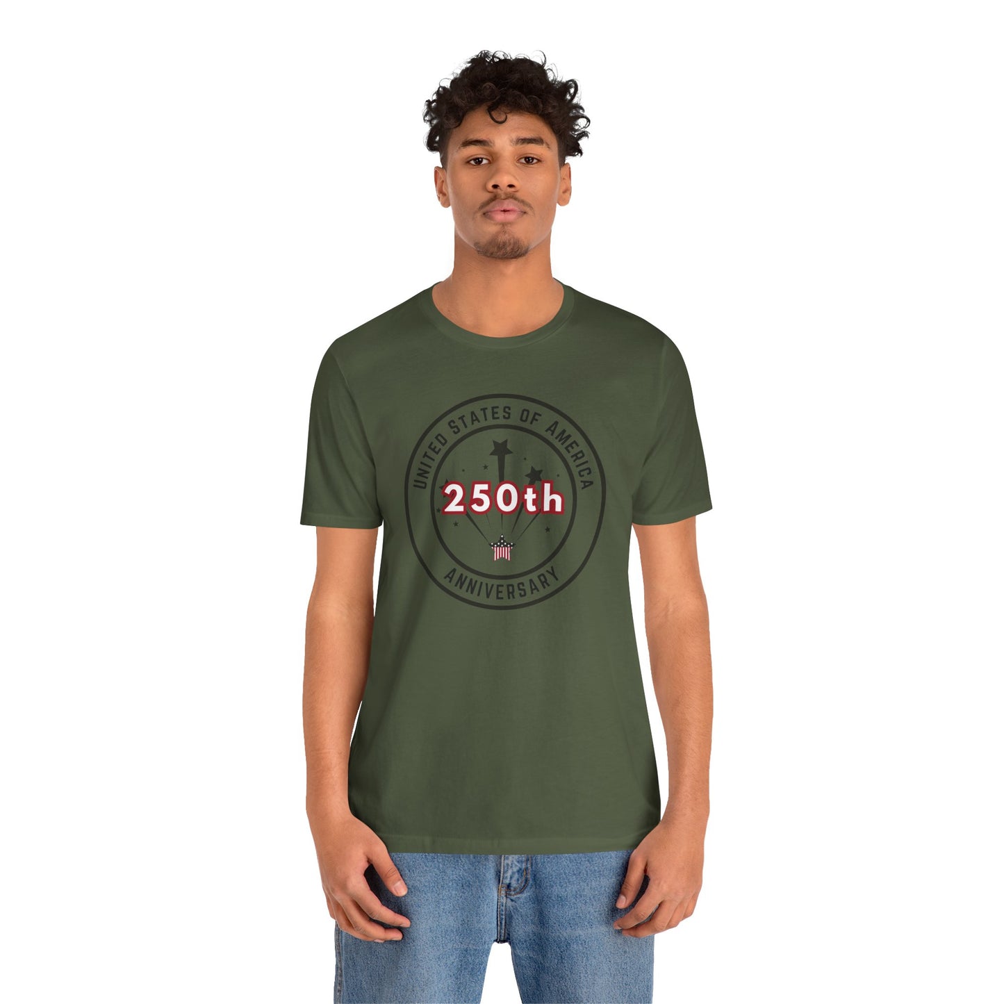 250th Anniversary USA T-Shirt - Celebrate America with Patriotic Red, White & Blue Design!