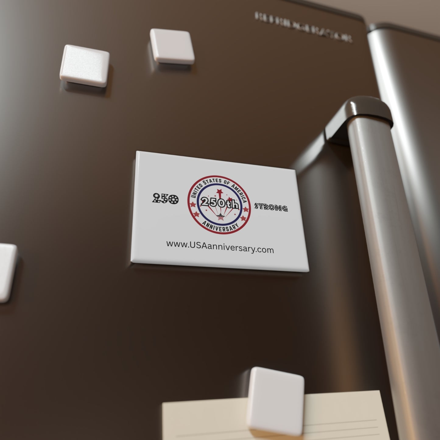250 STRONG USA Anniversary Button Magnet, Rectangle (10 pcs)