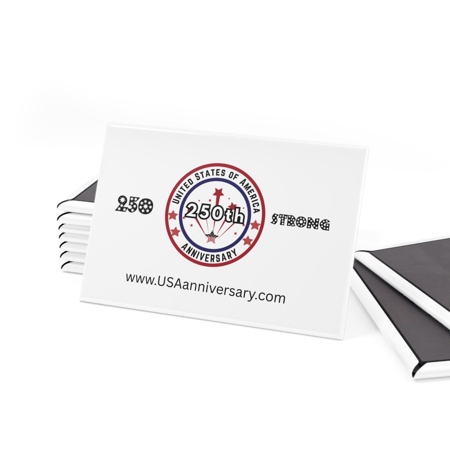 250 STRONG USA Anniversary Button Magnet, Rectangle (10 pcs)