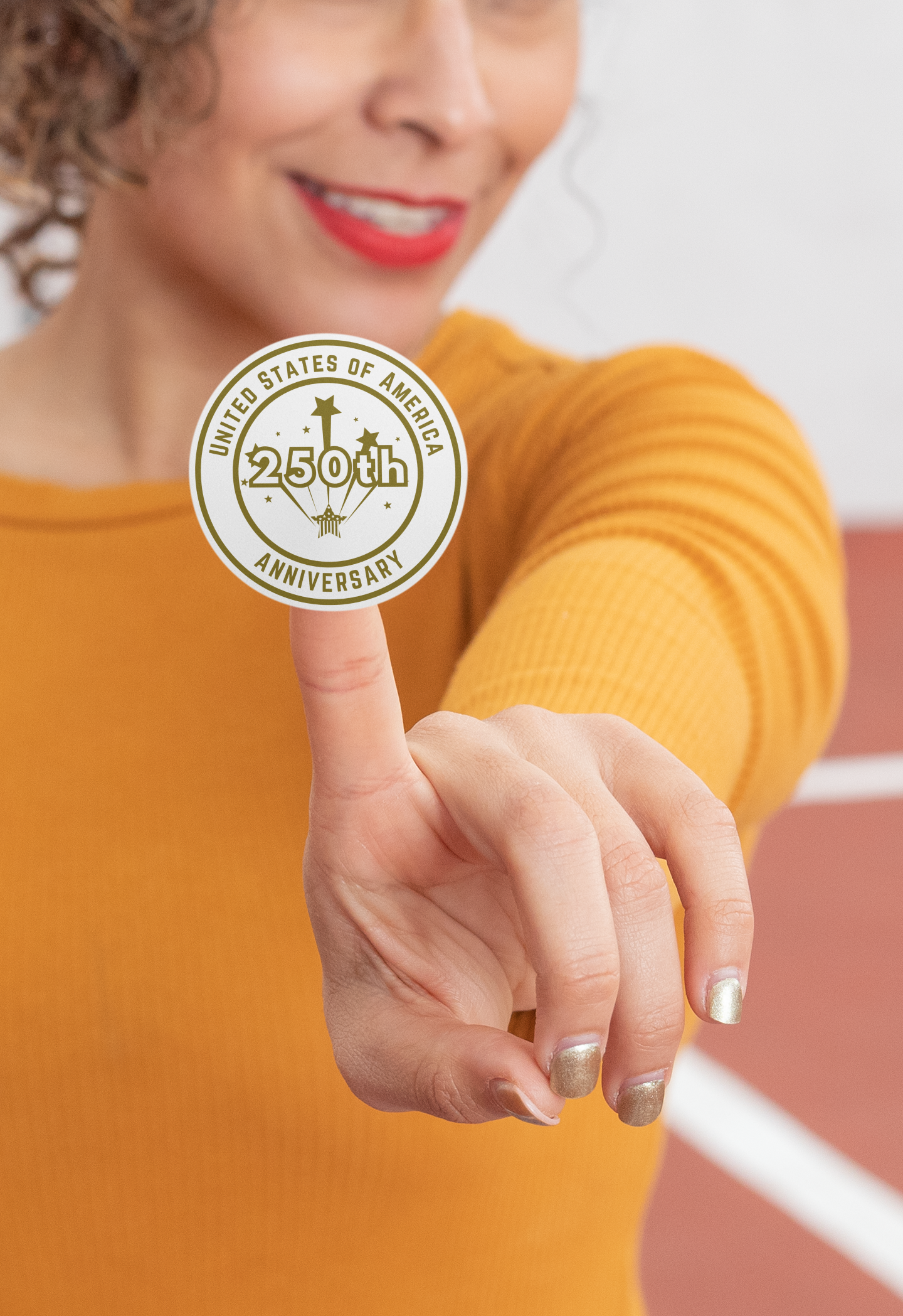 GOLD Happy 250 years America - Sticker
