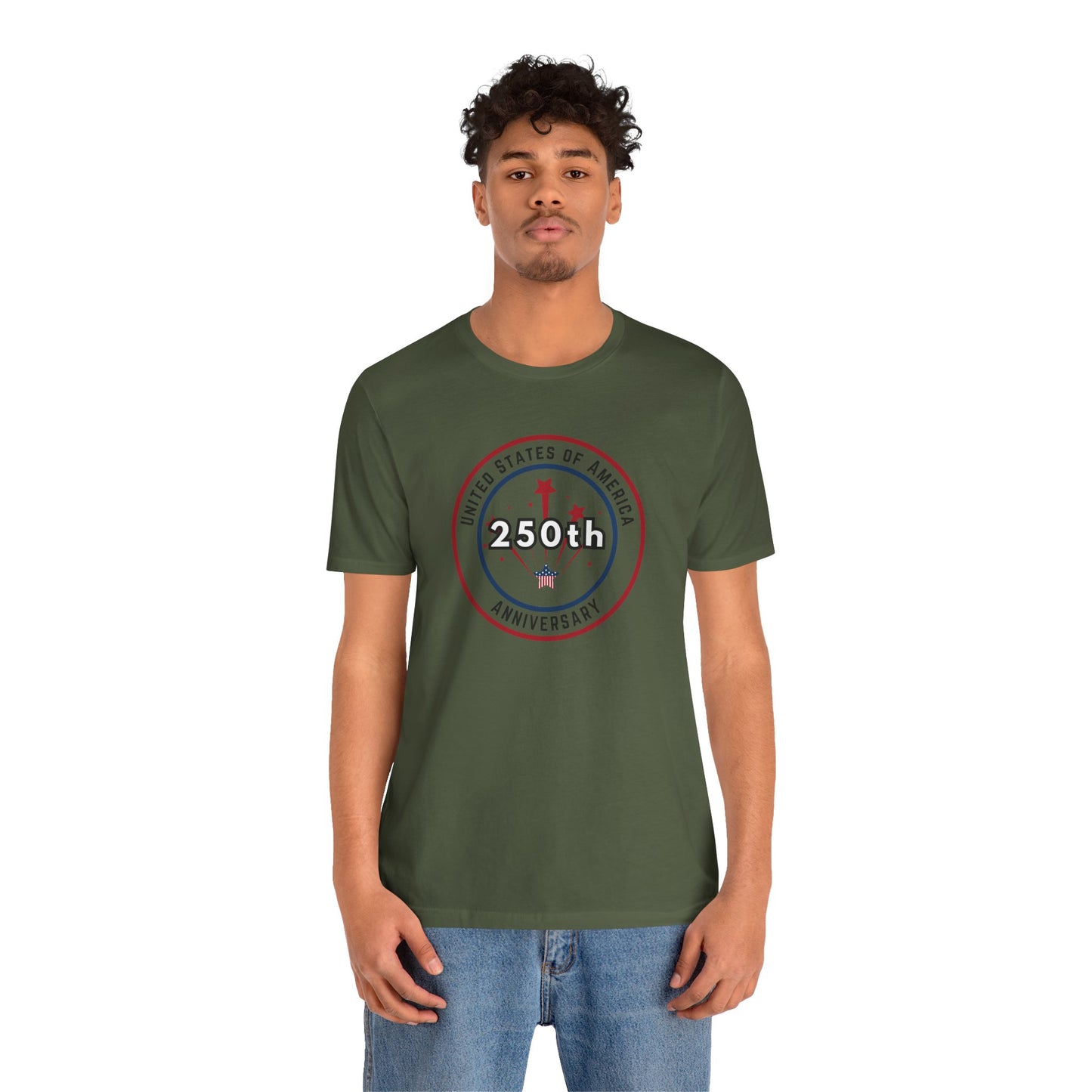 250th Anniversary USA T-Shirt - Celebrate America with Patriotic Red, White & Blue Design!