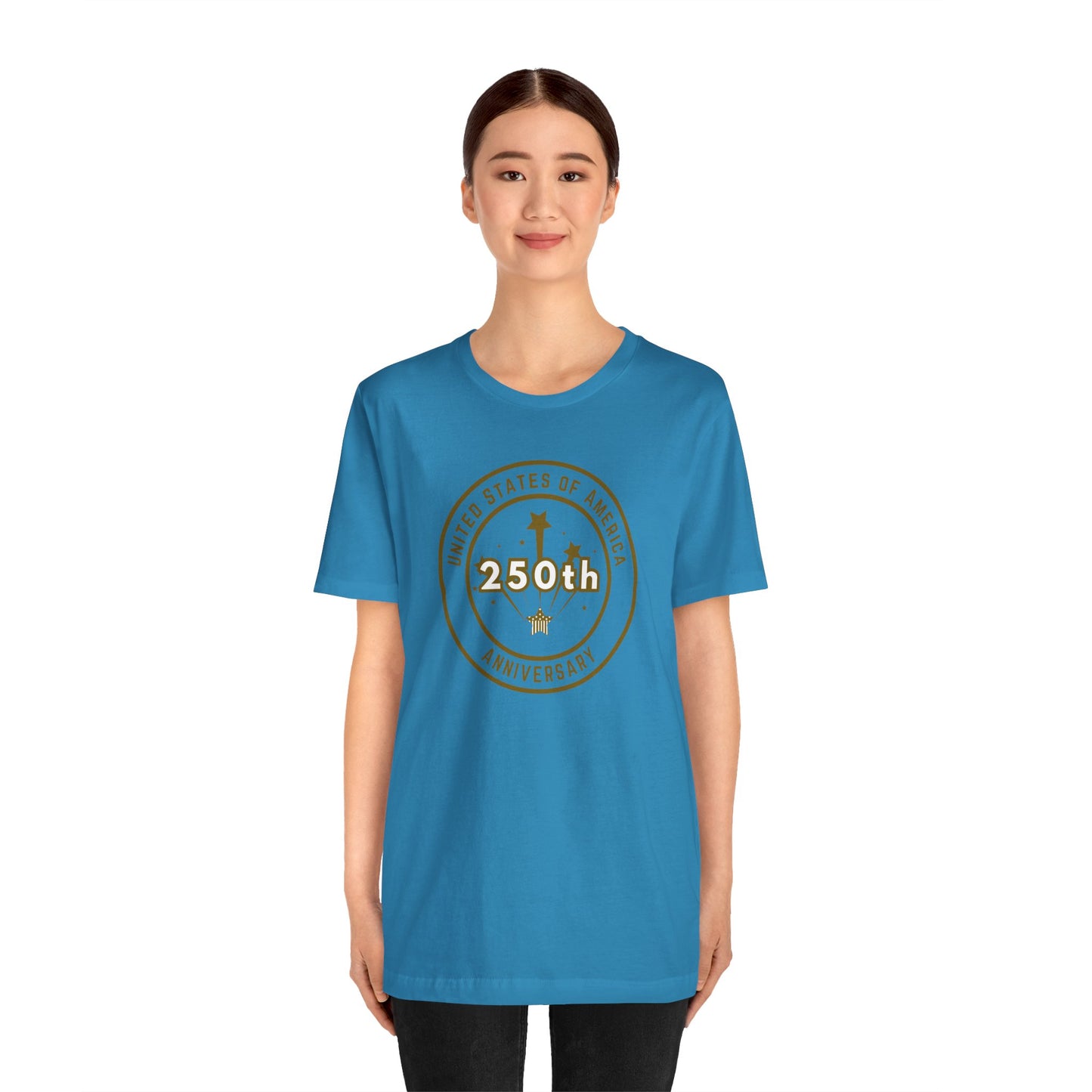 250th Anniversary USA T-Shirt - Celebrate America with our Patriotic GOLD Design!