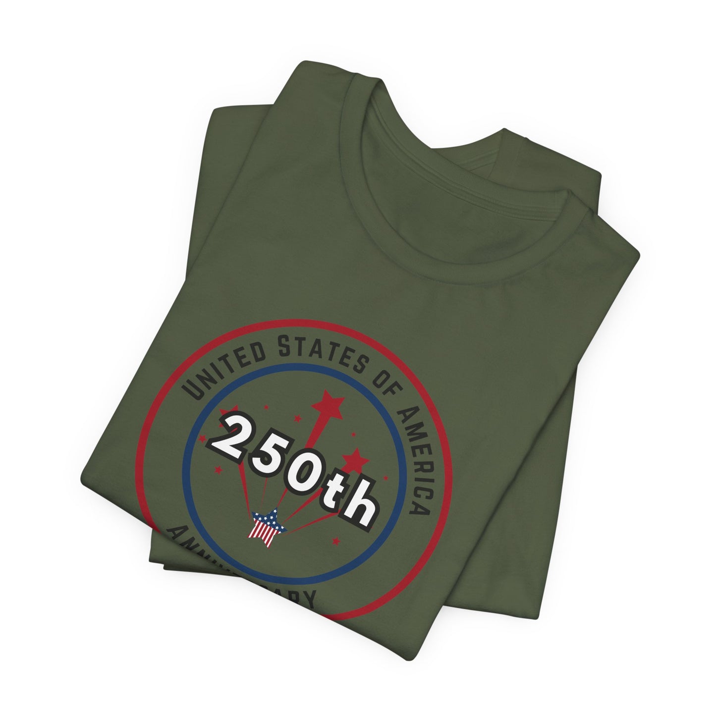 250th Anniversary USA T-Shirt - Celebrate America with Patriotic Red, White & Blue Design!