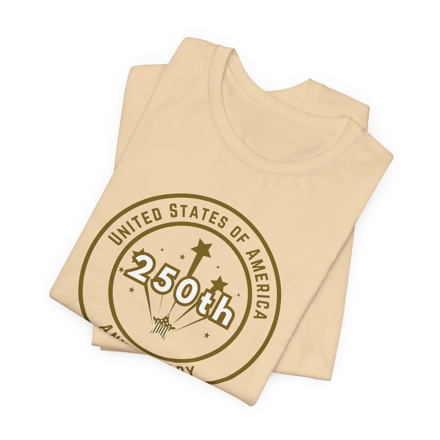 250th Anniversary USA T-Shirt - Celebrate America with our Patriotic GOLD Design!