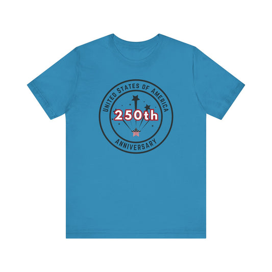 250th Anniversary USA T-Shirt - Celebrate America with Patriotic Red, White & Blue Design!