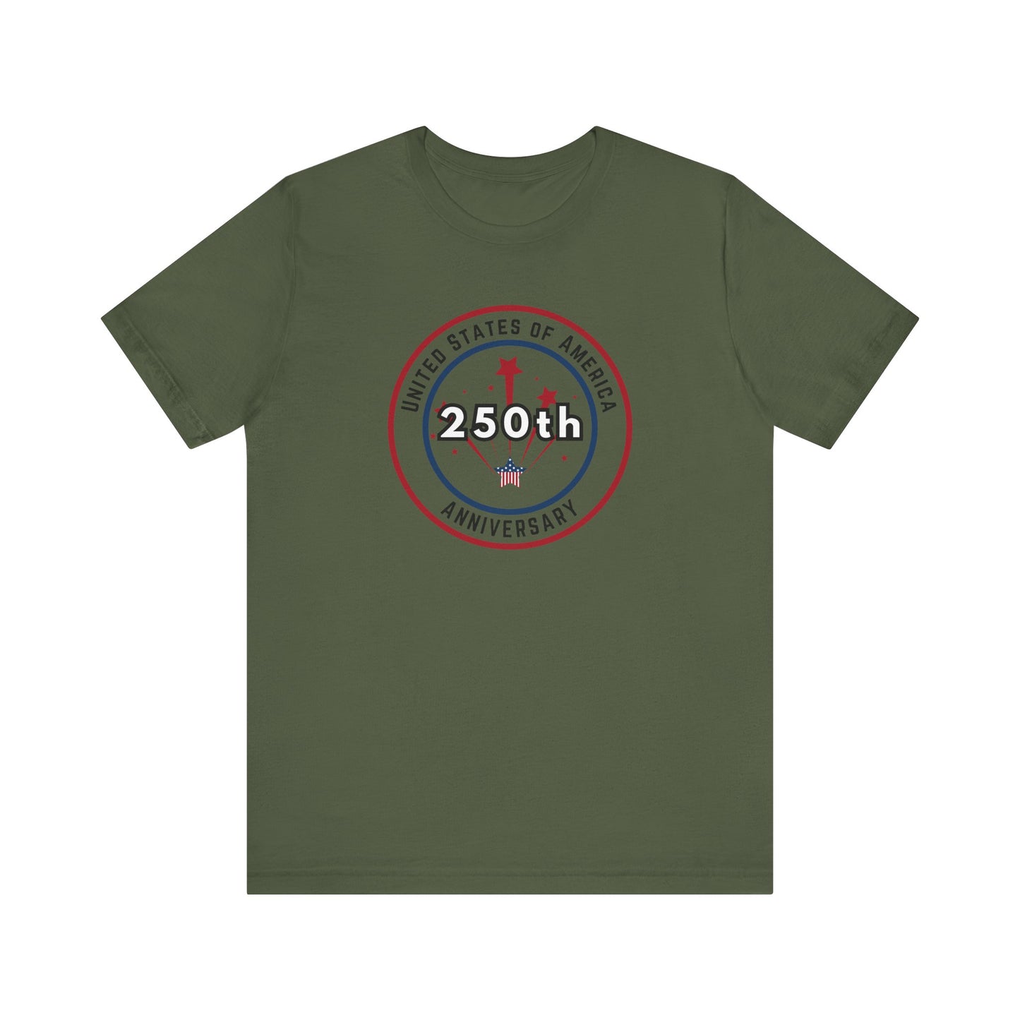 250th Anniversary USA T-Shirt - Celebrate America with Patriotic Red, White & Blue Design!