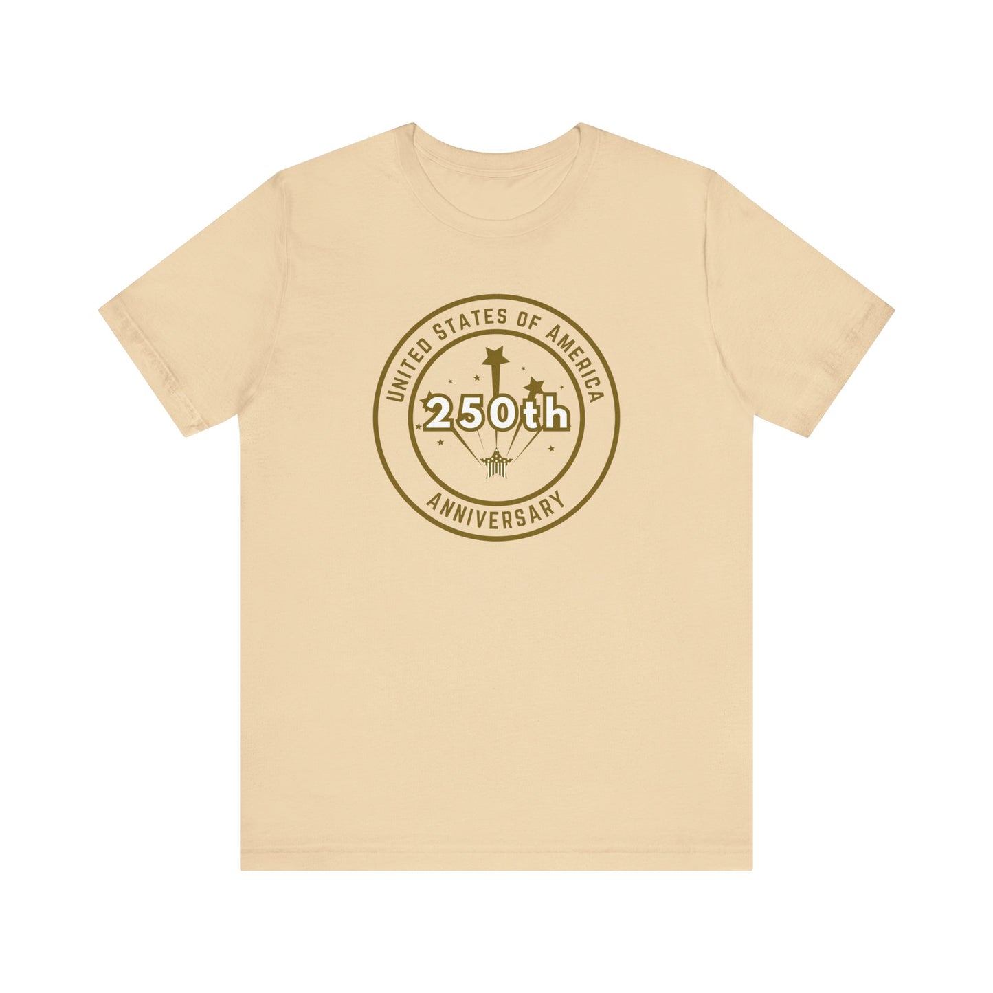 250th Anniversary USA T-Shirt - Celebrate America with our Patriotic GOLD Design!