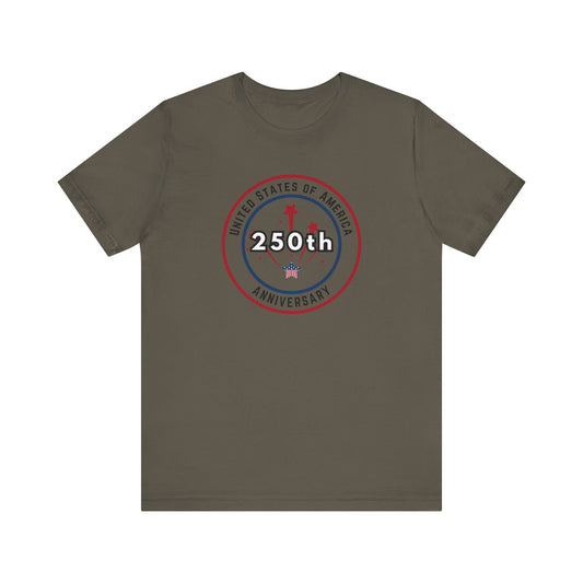 250th Anniversary USA T-Shirt - Celebrate America with Patriotic Red, White & Blue Design!