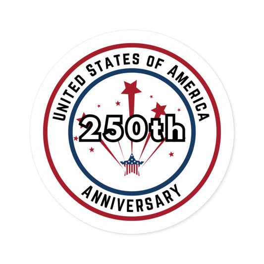 250 years of Americana Round Stickers, Indoor\Outdoor
