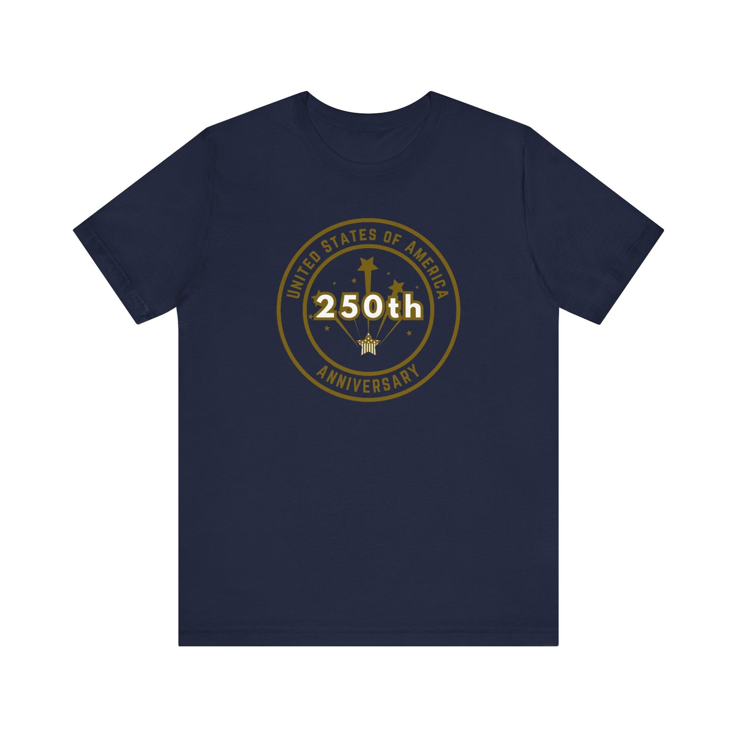 250th Anniversary USA T-Shirt - Celebrate America with our Patriotic GOLD Design!