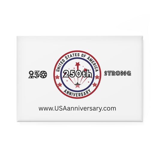 250 STRONG USA Anniversary Button Magnet, Rectangle (10 pcs)