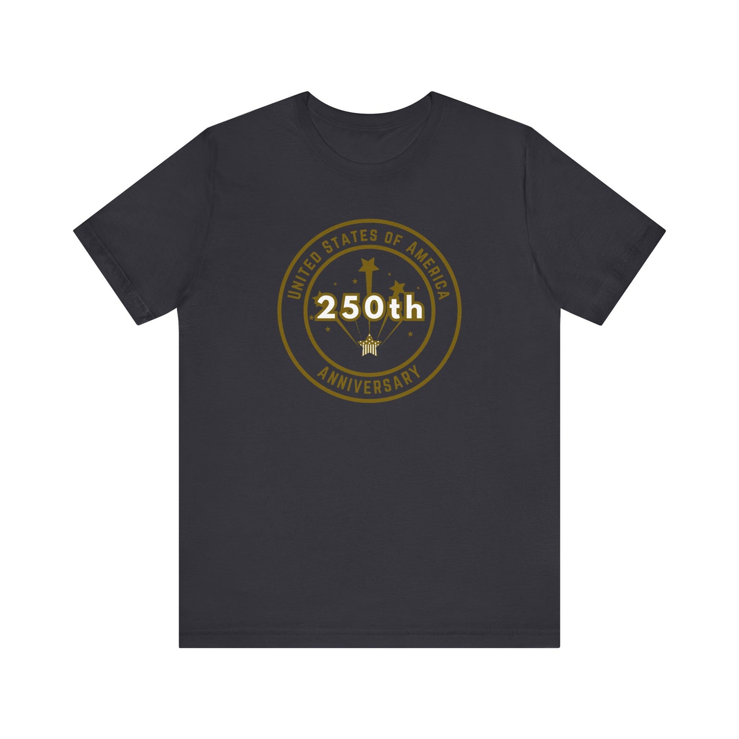 250th Anniversary USA T-Shirt - Celebrate America with our Patriotic GOLD Design!