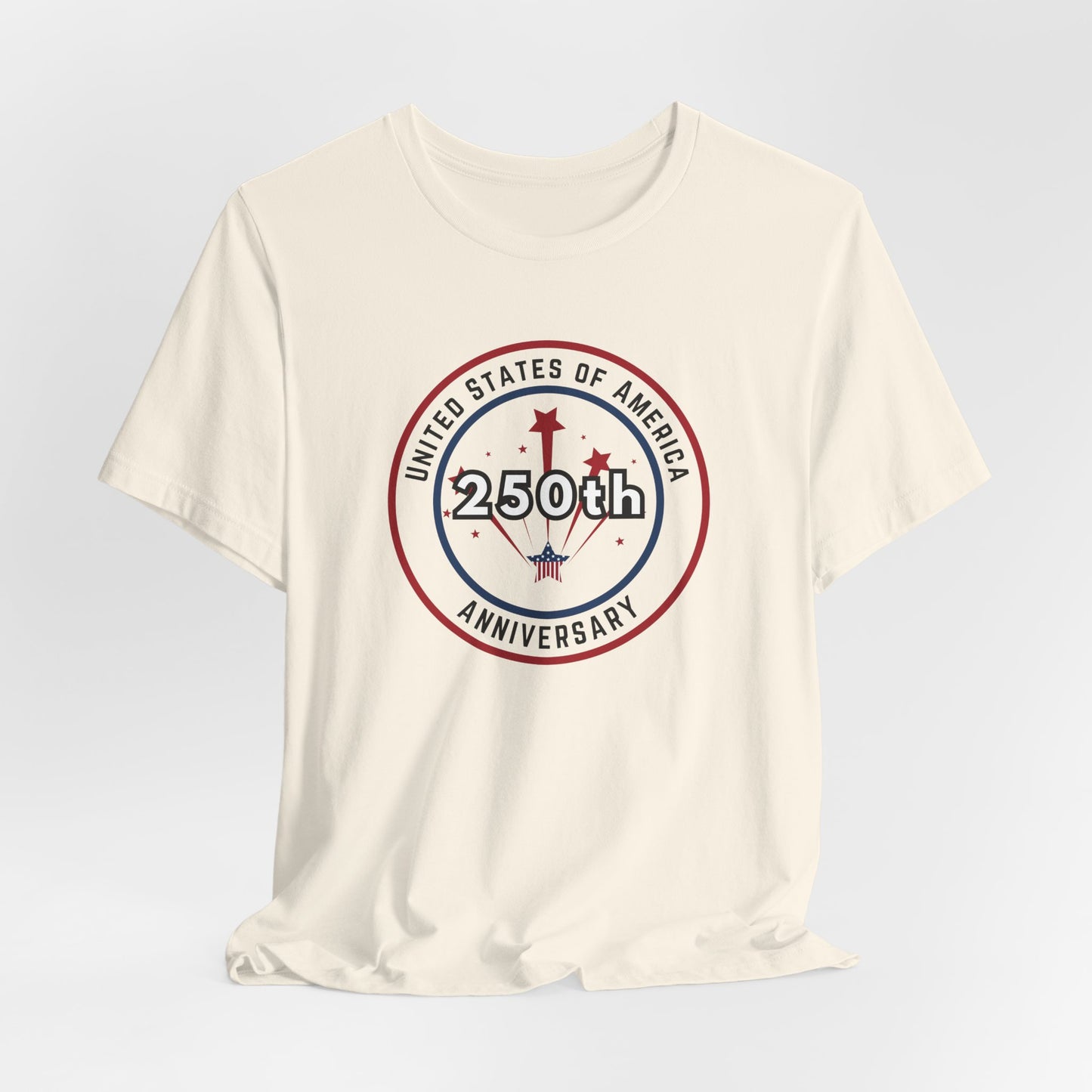 250th Anniversary USA T-Shirt - Celebrate America with Patriotic Red, White & Blue Design!