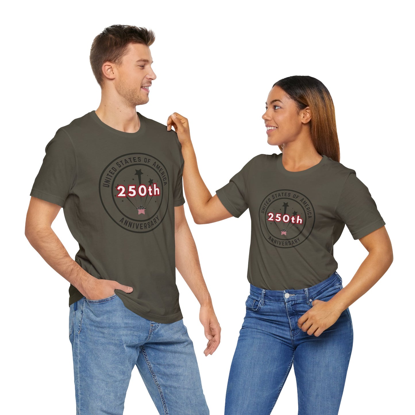 250th Anniversary USA T-Shirt - Celebrate America with Patriotic Red, White & Blue Design!