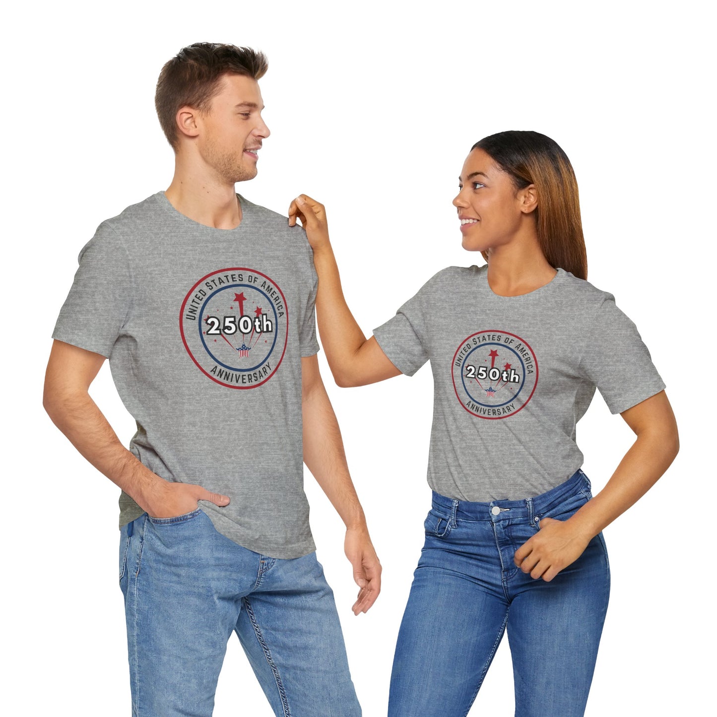 250th Anniversary USA T-Shirt - Celebrate America with Patriotic Red, White & Blue Design!