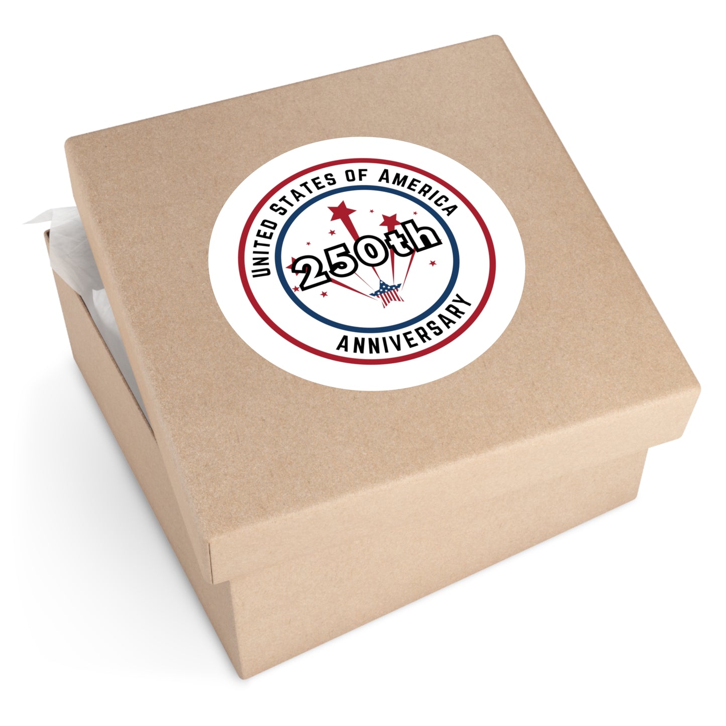 USA 250th Anniversary Round Stickers - Multi-sized Indoor\Outdoor