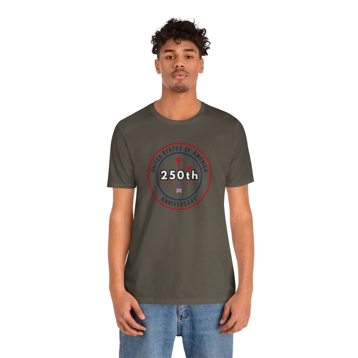 250th Anniversary USA T-Shirt - Celebrate America with Patriotic Red, White & Blue Design!