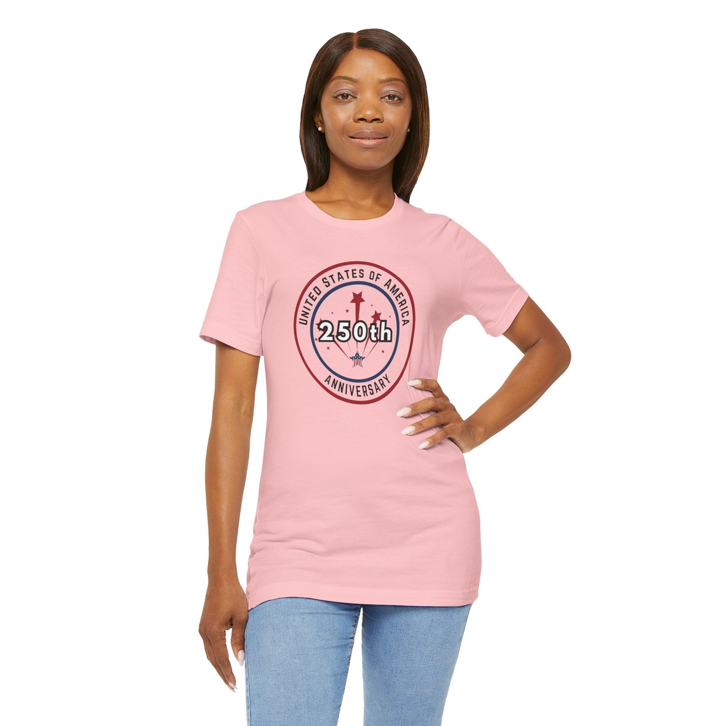 250th Anniversary USA T-Shirt - Celebrate America with Patriotic Red, White & Blue Design!