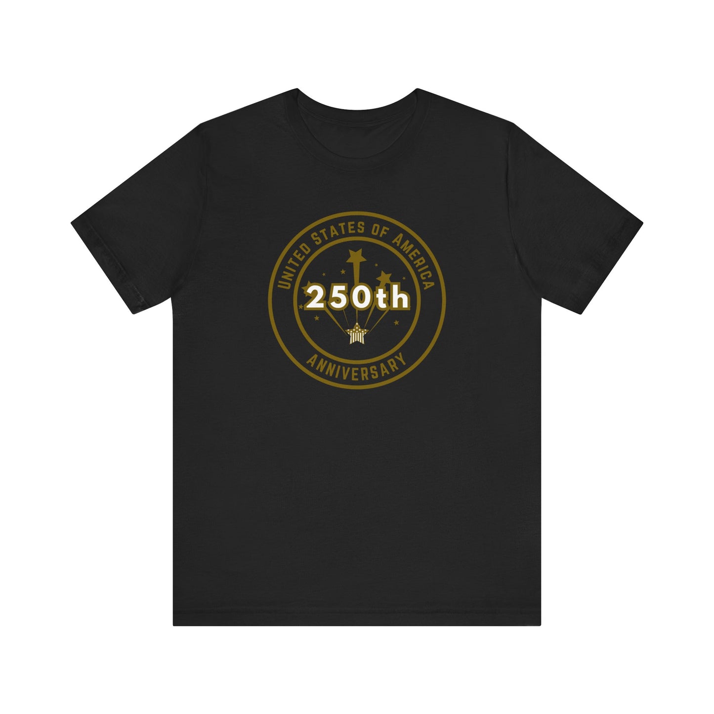 250th Anniversary USA T-Shirt - Celebrate America with our Patriotic GOLD Design!