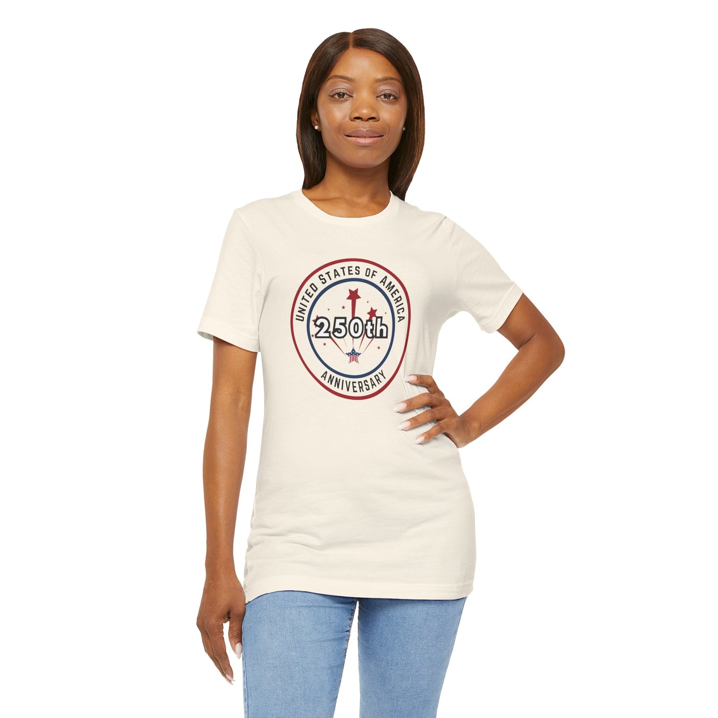 250th Anniversary USA T-Shirt - Celebrate America with Patriotic Red, White & Blue Design!