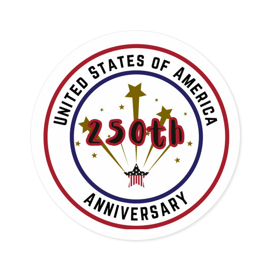 250th Anniversary America Round Stickers - red/black Indoor\Outdoor