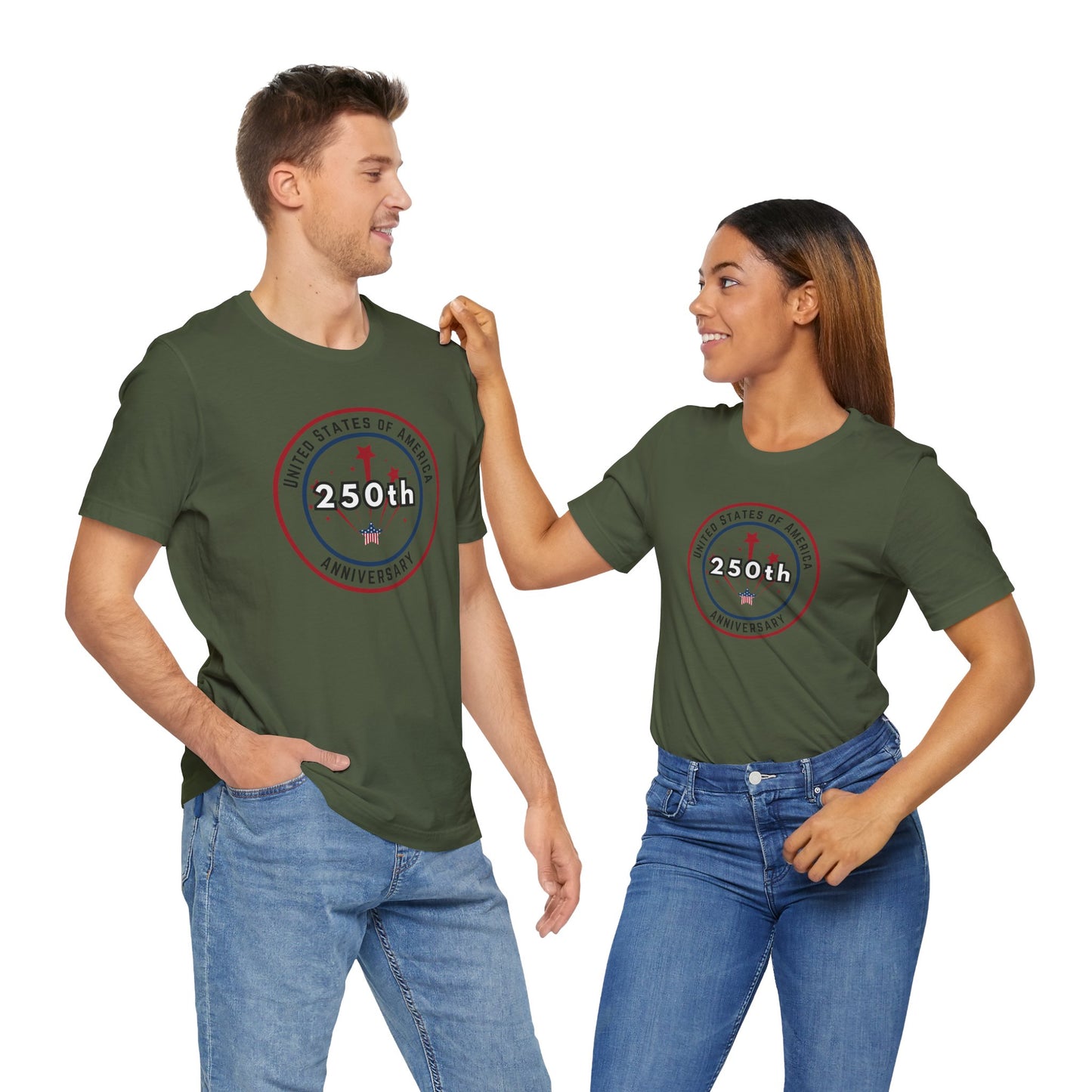 250th Anniversary USA T-Shirt - Celebrate America with Patriotic Red, White & Blue Design!